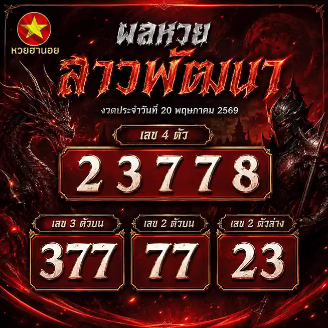 หวยฮานอยวันพุธ ผลหวยลาวพัฒนา