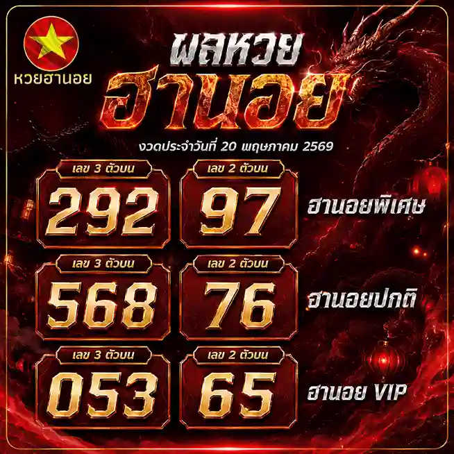 หวยฮานอยวันพุธ ผลหวยฮานอย